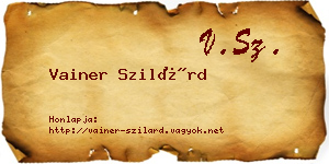 Vainer Szilárd névjegykártya